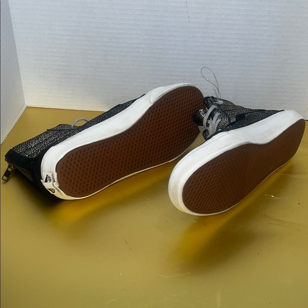 Vans Black and Silver High-Top Sneakers - Picture 6 of 6